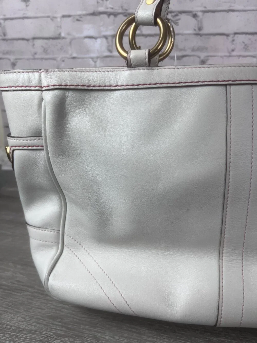 Limited Edition Coach Poppy for Peace 9244 Gallery  Tote Off White Leather